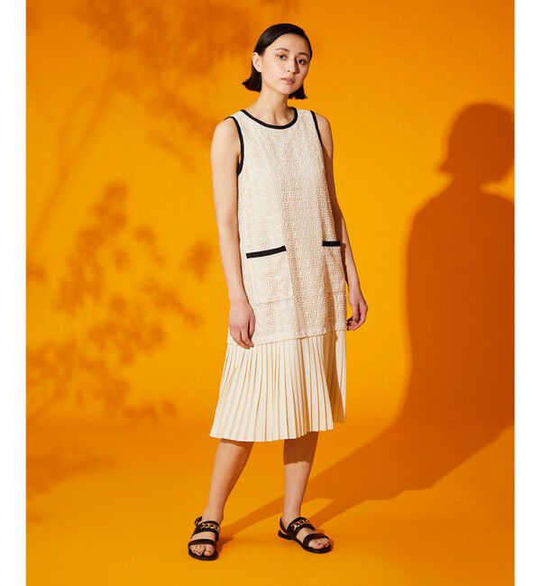 Grace Class「プリーツ切替ケミカルドレス」|ドレス|