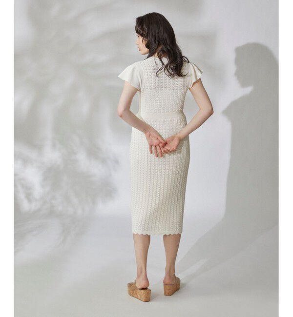  「フラワーレースニットワンピース」|ワンピース|