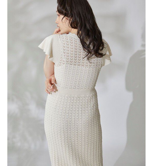  「フラワーレースニットワンピース」|ワンピース|