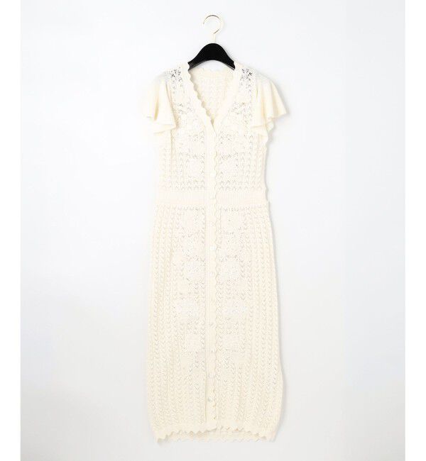 「フラワーレースニットワンピース」|ワンピース|