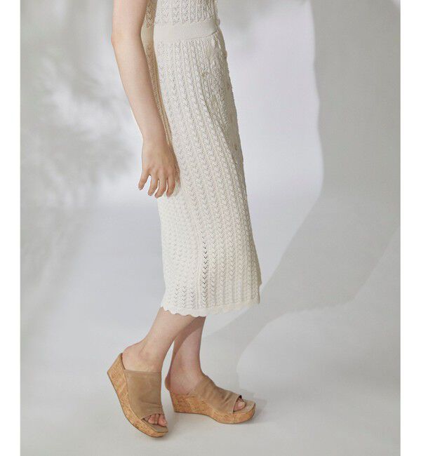  「フラワーレースニットワンピース」|ワンピース|