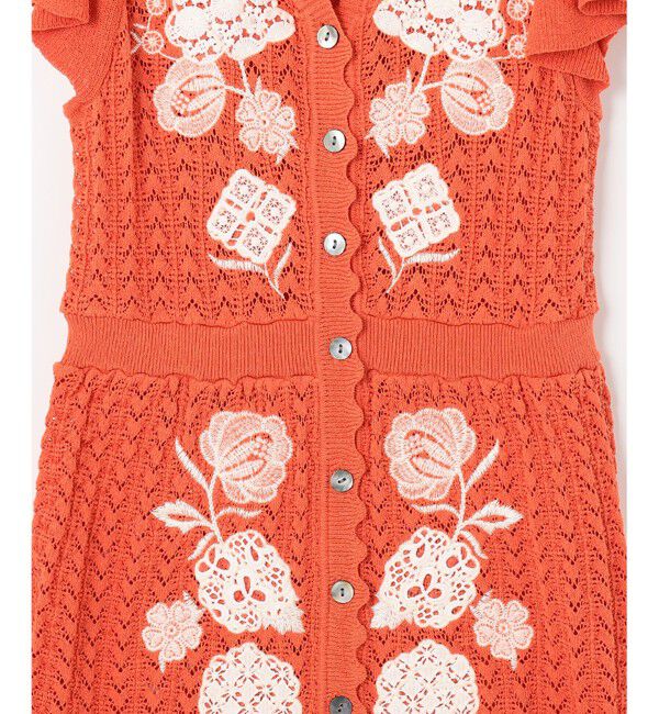  「フラワーレースニットワンピース」|ワンピース|