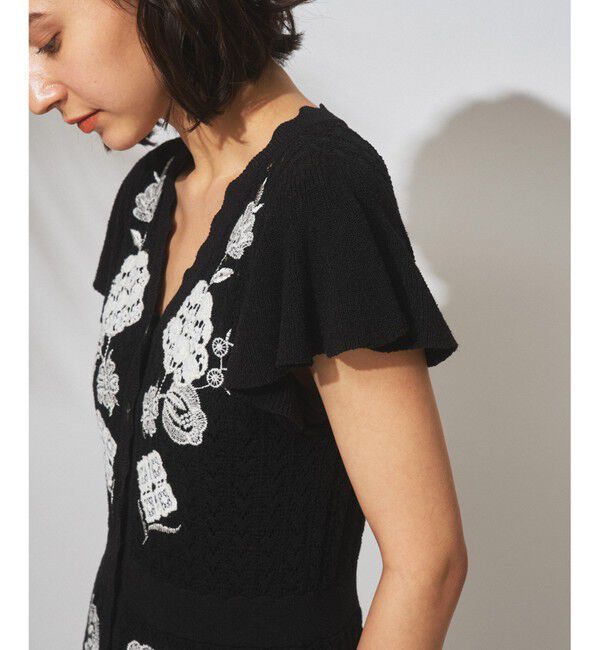  「フラワーレースニットワンピース」|ワンピース|