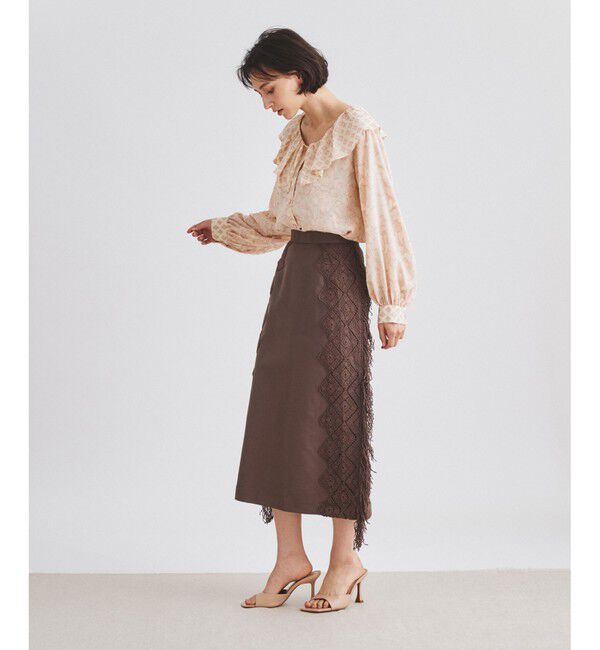 GRACE CONTINENTAL「サイドフリンジスカート」|スカート|