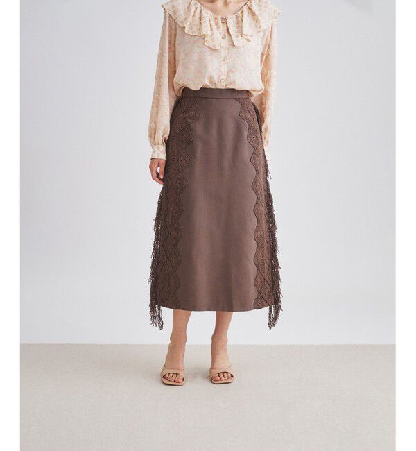 GRACE CONTINENTAL「サイドフリンジスカート」|スカート|