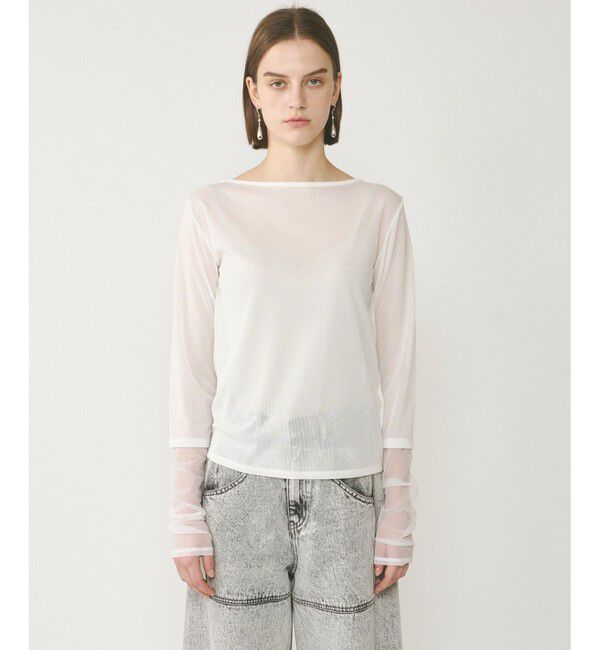  「シアーアセテートカットトップ」|Tシャツ・カットソー|