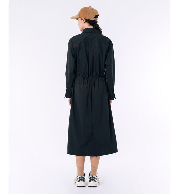 LACOSTE「撥水 ウエストドロスト ミリタリーフラップポケットシャツドレス / ロングシャツワンピース」|ワンピース|