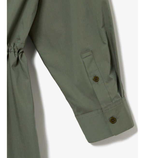 LACOSTE「撥水 ウエストドロスト ミリタリーフラップポケットシャツドレス / ロングシャツワンピース」|ワンピース|