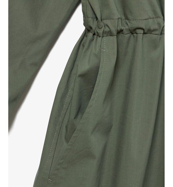 LACOSTE「撥水 ウエストドロスト ミリタリーフラップポケットシャツドレス / ロングシャツワンピース」|ワンピース|