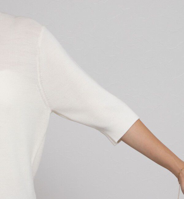 NOLLEY'S「《手洗い可能》ESPOIR 16G片畦5分袖プルオーバーニット」|ニット・セーター|