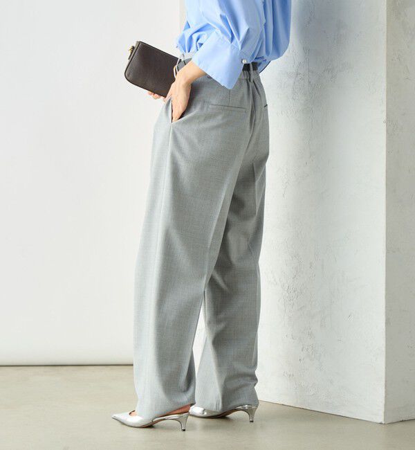 NOLLEY'S sophi「《セットアップ対応》ウール混ウォッシャブルワイドパンツ」|その他|