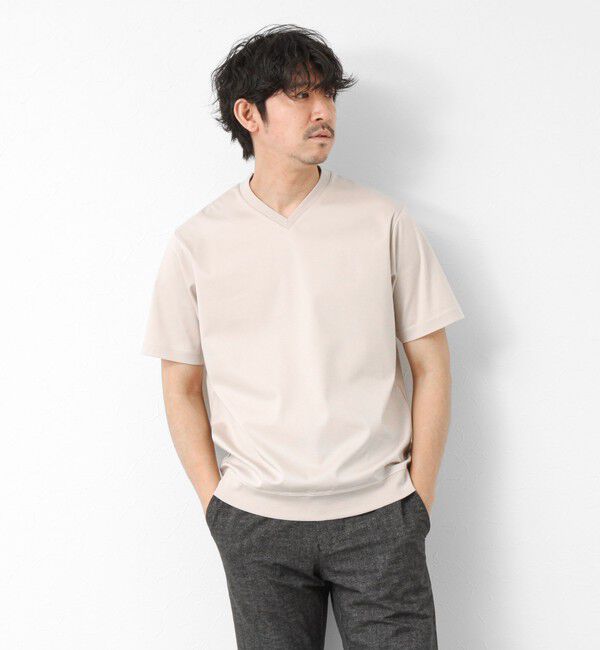 NOLLEY'S goodman「《ビジカジ対応》シルケットスムース Vネック ドレスTシャツ 25SS」|Tシャツ・カットソー|