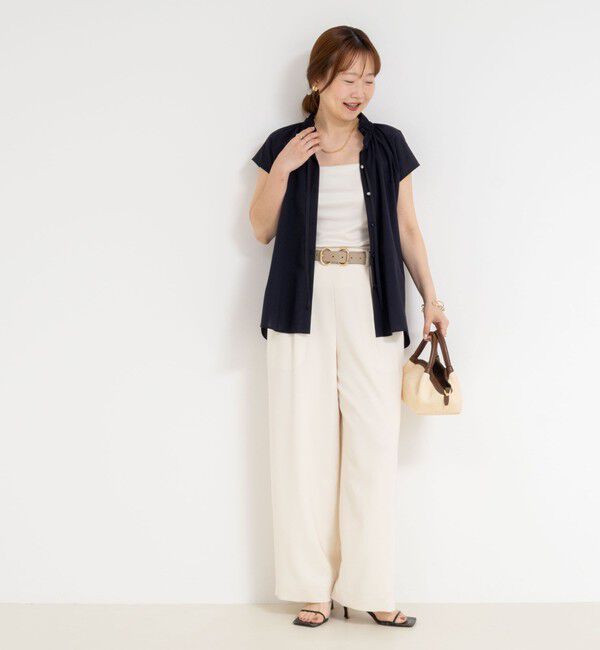 NOLLEY'S「《セットアップ対応》ウォッシャブル麻調タックワイドパンツ」|その他|