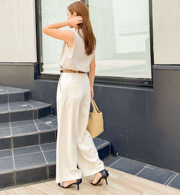 NOLLEY'S「《セットアップ対応》ウォッシャブル麻調タックワイドパンツ」|その他|