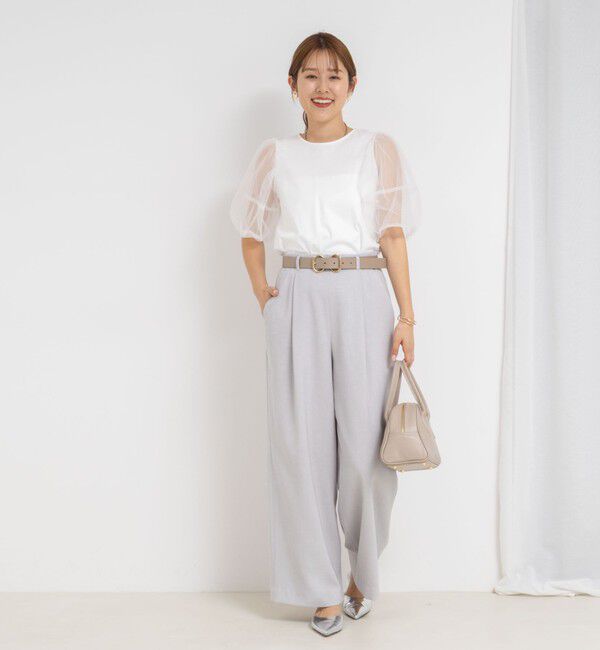 NOLLEY'S「《セットアップ対応》ウォッシャブル麻調タックワイドパンツ」|その他|