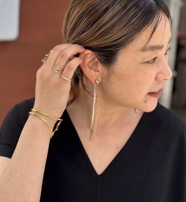 grace grace「【grace grace/グラスグラス】【PR林☆別注アイテム】ビジューロングピアス」|ピアス|ゴールド