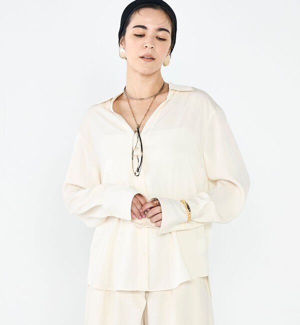 NOLLEY'S sophi「ウォッシャブルスエードサテンシャツ」|シャツ・ブラウス|