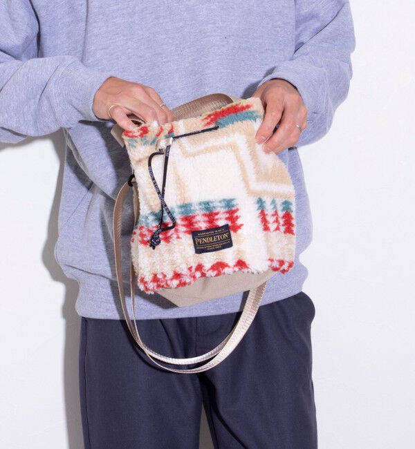 GLOSTER「【PENDLETON/ペンドルトン】別注HARDING ボアミニショルダー 巾着ショルダー 2WAY」|ショルダー・メッセンジャー|