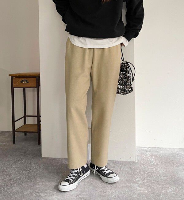 fredy emue「ウールライクスラブクロステーパードパンツ」|チノ|