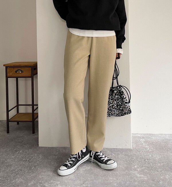 fredy emue「ウールライクスラブクロステーパードパンツ」|チノ|