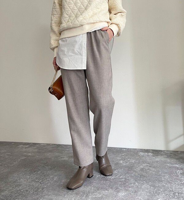 fredy emue「ウールライクスラブクロステーパードパンツ」|チノ|ベージュ