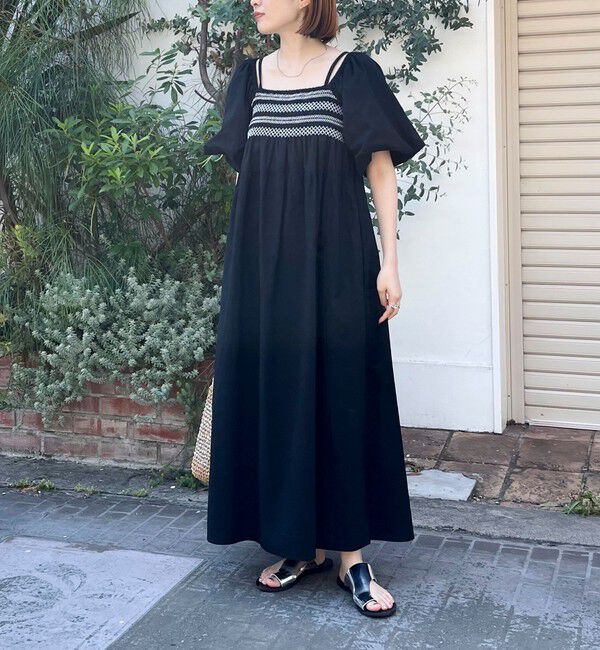 fredy emue「2WAYスモッキングワンピース」|ワンピース|ブラック