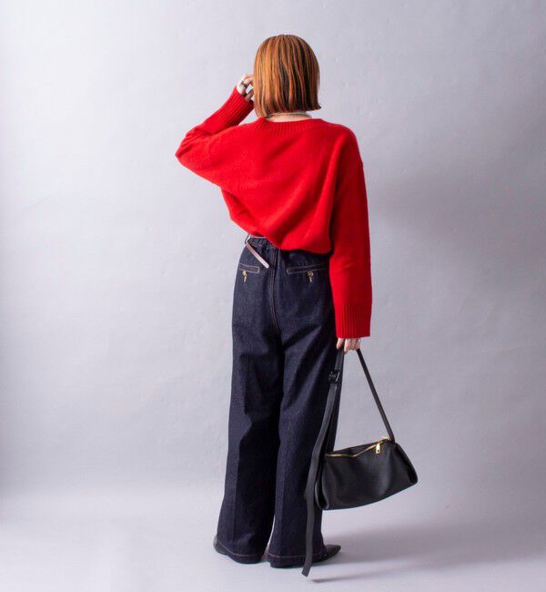 fredy emue「CASHMILE WOOL Vネックプルオーバー（ブローチ付き）」|ニット・セーター|