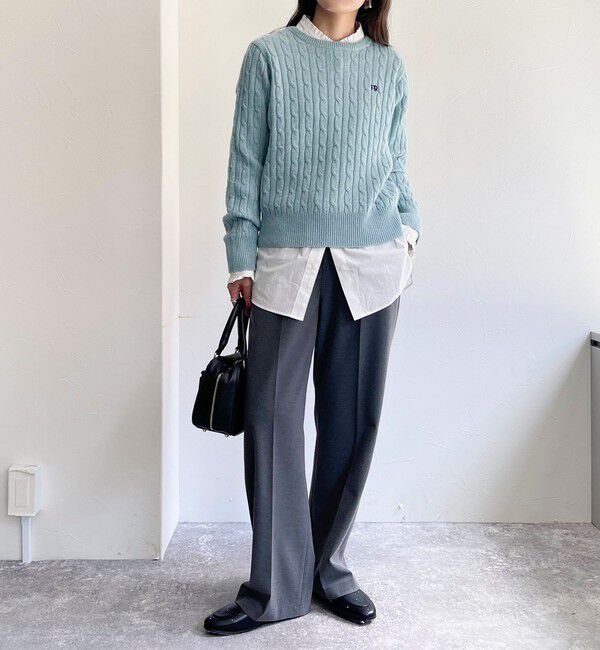 fredy emue「ウール混FR刺繍ケーブル柄ニットプルオーバー」|ニット・セーター|