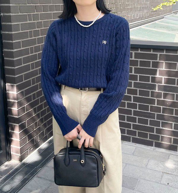 fredy emue「ウール混FR刺繍ケーブル柄ニットプルオーバー」|ニット・セーター|