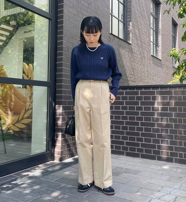 fredy emue「ウール混FR刺繍ケーブル柄ニットプルオーバー」|ニット・セーター|