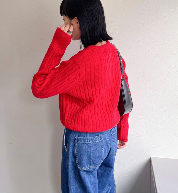 fredy emue「ウール混FR刺繍ケーブル柄ニットプルオーバー」|ニット・セーター|