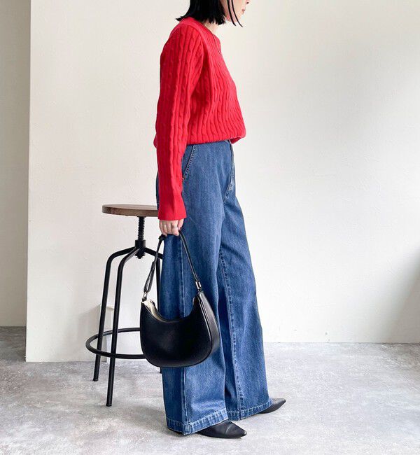 fredy emue「ウール混FR刺繍ケーブル柄ニットプルオーバー」|ニット・セーター|