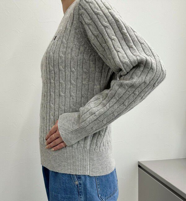 fredy emue「ウール混FR刺繍ケーブル柄ニットプルオーバー」|ニット・セーター|