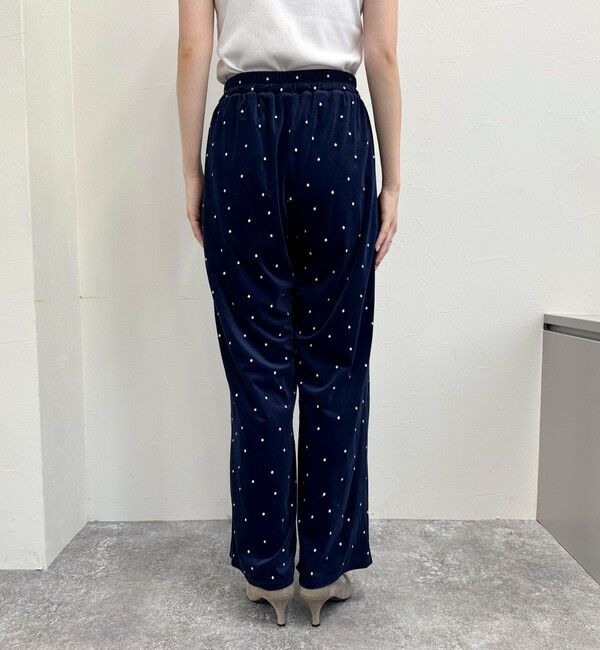 fredy emue「《セットアップ対応》ベロアドット刺繍イージーパンツ」|チノ|