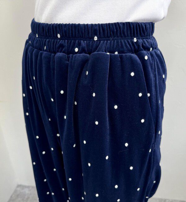 fredy emue「《セットアップ対応》ベロアドット刺繍イージーパンツ」|チノ|