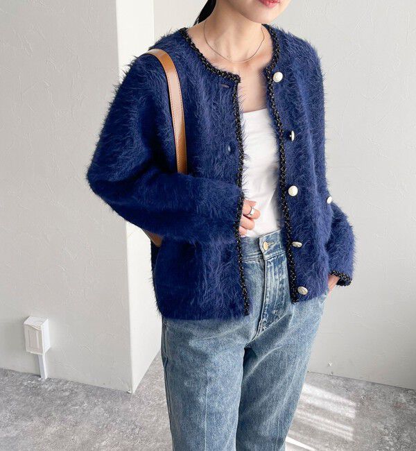 fredy emue「シャギーポケ付きジャケットカーディガン」|カーディガン|