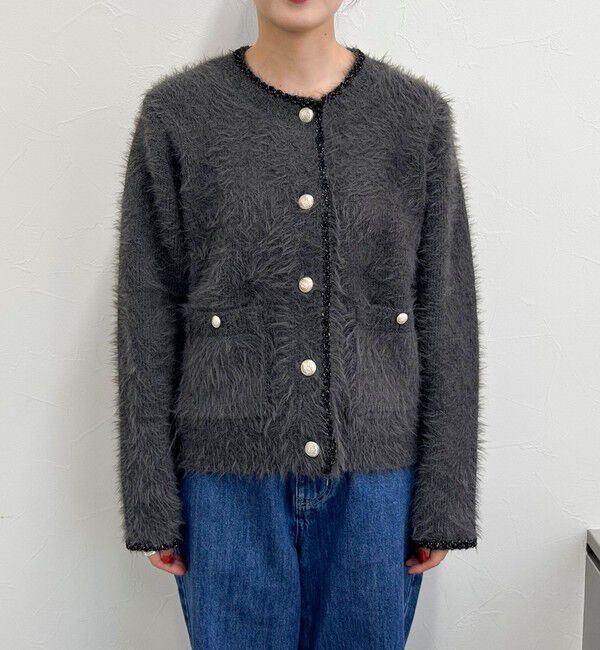 fredy emue「シャギーポケ付きジャケットカーディガン」|カーディガン|