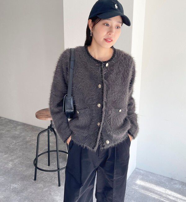 fredy emue「シャギーポケ付きジャケットカーディガン」|カーディガン|