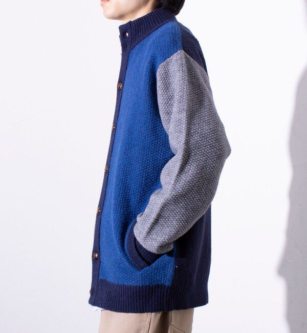 GLOSTER「【GLOSTER/グロスター】くるみボタン スタンドカラーカーディガン（無地/クレイジーパターン）」|ニット・セーター|