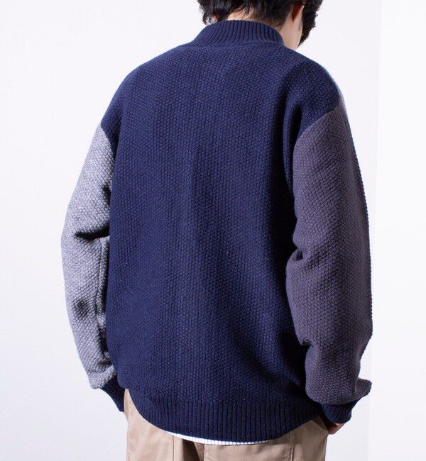 GLOSTER「【GLOSTER/グロスター】くるみボタン スタンドカラーカーディガン（無地/クレイジーパターン）」|ニット・セーター|