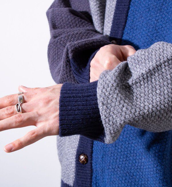 GLOSTER「【GLOSTER/グロスター】くるみボタン スタンドカラーカーディガン（無地/クレイジーパターン）」|ニット・セーター|