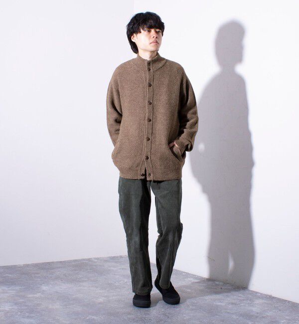 GLOSTER「【GLOSTER/グロスター】くるみボタン スタンドカラーカーディガン（無地/クレイジーパターン）」|ニット・セーター|