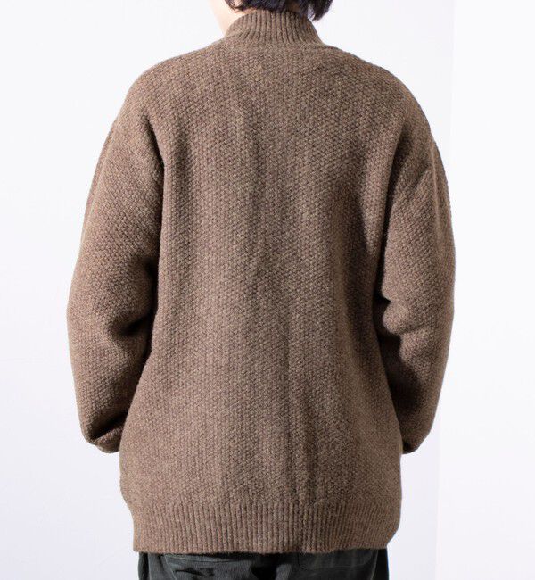 GLOSTER「【GLOSTER/グロスター】くるみボタン スタンドカラーカーディガン（無地/クレイジーパターン）」|ニット・セーター|