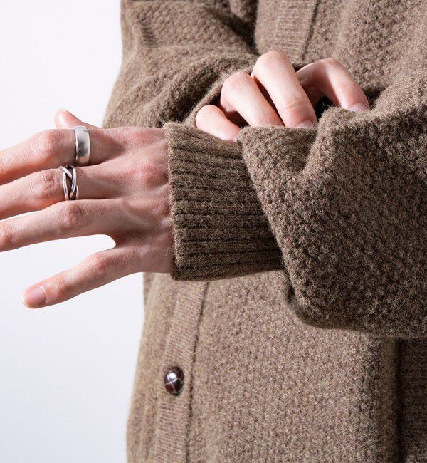 GLOSTER「【GLOSTER/グロスター】くるみボタン スタンドカラーカーディガン（無地/クレイジーパターン）」|ニット・セーター|