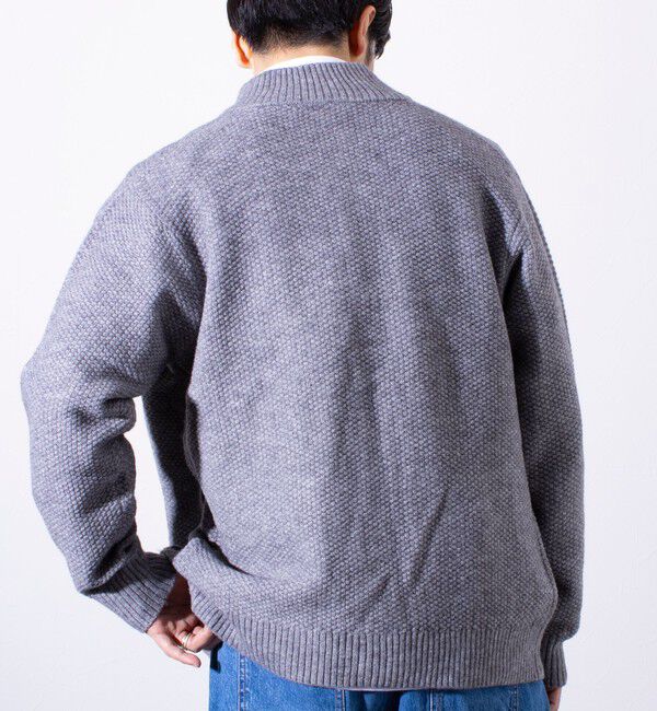 GLOSTER「【GLOSTER/グロスター】くるみボタン スタンドカラーカーディガン（無地/クレイジーパターン）」|ニット・セーター|