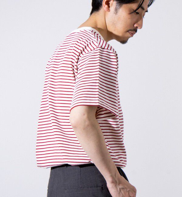 GLOSTER「【GEVACO/ゲバコ】コンパクトTシャツ ベーシッククルーネック ポケT （無地/ストライプ）」|Tシャツ・カットソー|