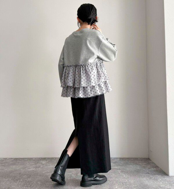 fredy emue「ドットチュールドッキングプルオーバーカットソー」|Tシャツ・カットソー|