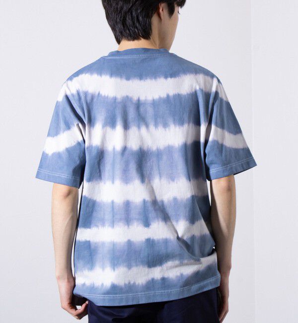 GLOSTER「【GLOSTER/グロスター】16/-綿天竺 タイダイ染め ボーダークルーネックTシャツ」|Tシャツ・カットソー|