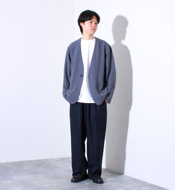 GLOSTER「【セットアップ着用可能】【GLOSTER/グロスター】ノーカラージャケット カーディガンジャケット」|ノーカラージャケット|