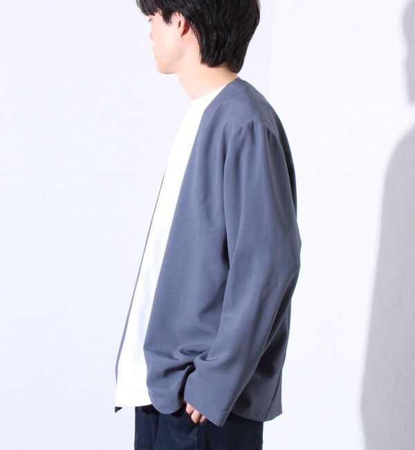 GLOSTER「【セットアップ着用可能】【GLOSTER/グロスター】ノーカラージャケット カーディガンジャケット」|ノーカラージャケット|